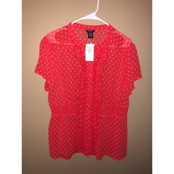 torrid Tops - SALE: Torrid sheer anchor blouse